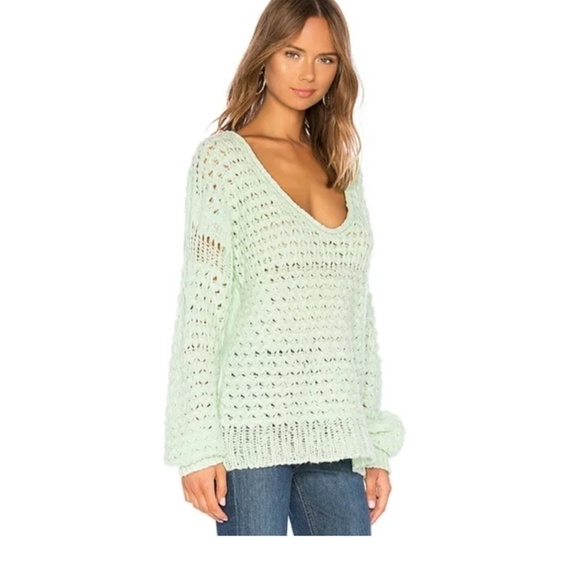 Free People Mint Chunky Knit Oversized Sweater - Picture 2 of 11